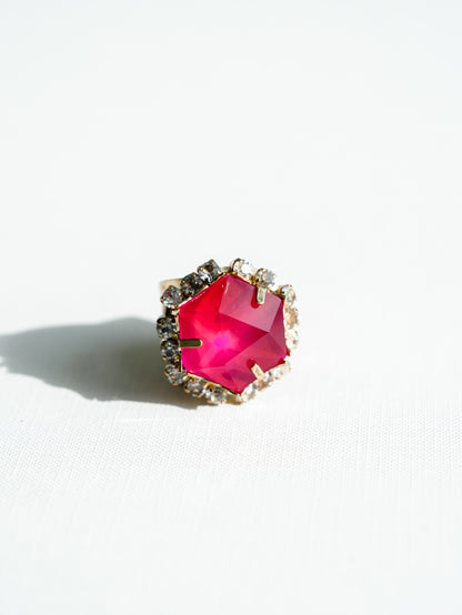 SIENNA Tova Valley Ring In Bright Peony