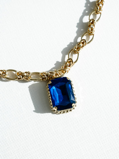 SIENNA Tova Sammy Crystal Pendant Necklace In Navy