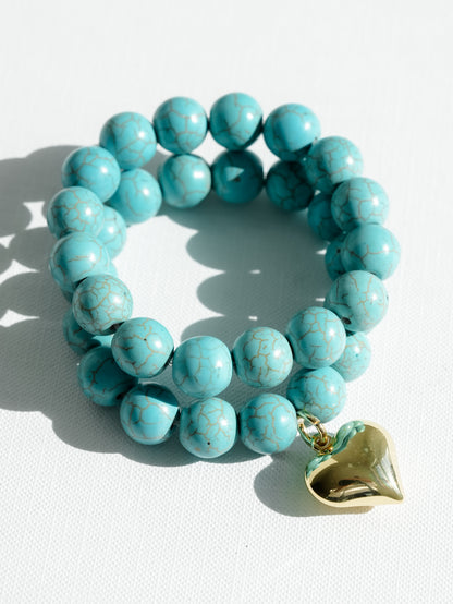 Turquoise Bead Bracelet Set