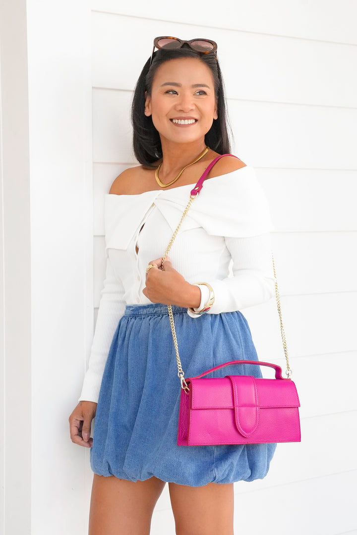 Genuine Italian Leather Satchel Bag - Freckled Poppy