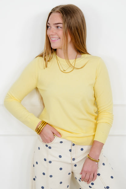 Solid Long Sleeve Crew Neck Pullover Sweater - Freckled Poppy