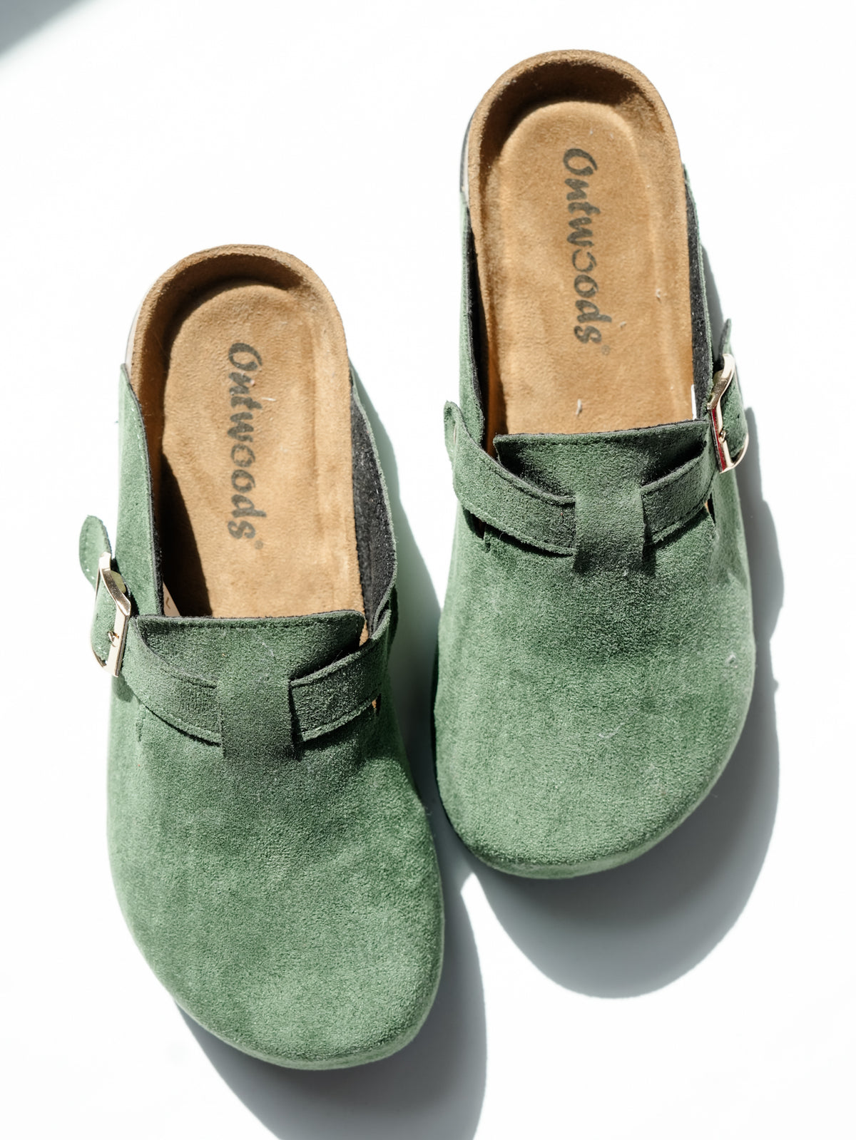 Vegan Suede Buckle Strap Clog Mule - Freckled Poppy