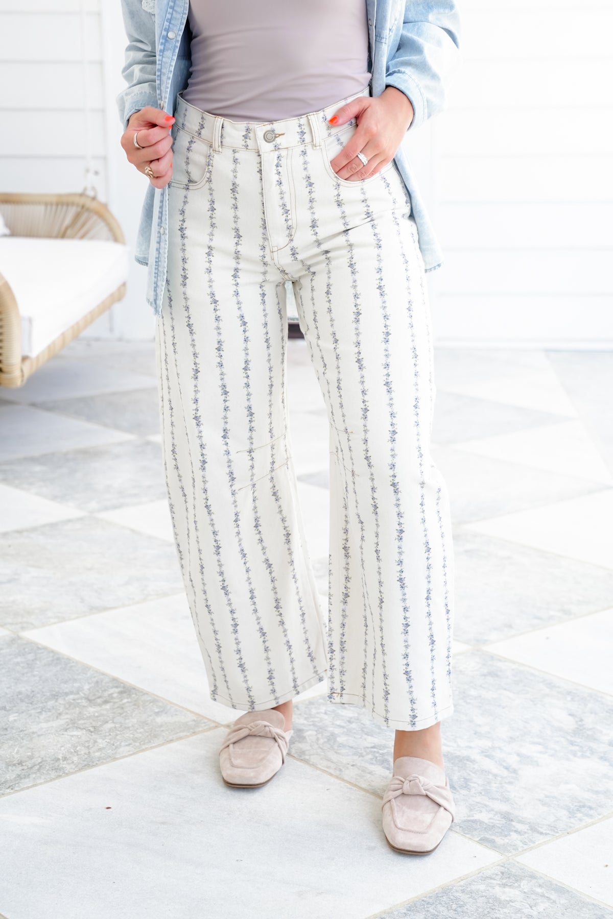Restock! Floral Print Relaxed Barrel Pants - Freckled Poppy