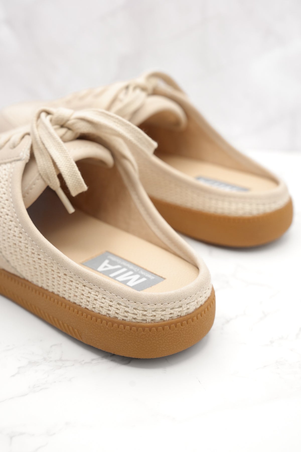 MIA Woven Mesh Lace Up Mule Sneaker - Freckled Poppy