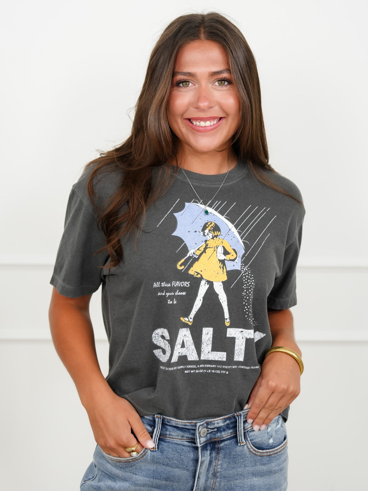 Plus/Reg Short Sleeve "Salty" Graphic Tee - Freckled Poppy