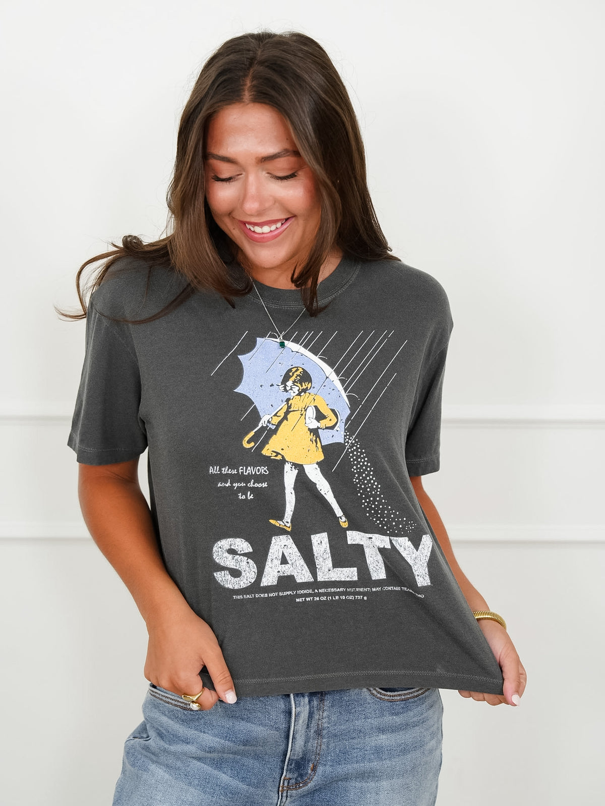 Plus/Reg Short Sleeve "Salty" Graphic Tee - Freckled Poppy