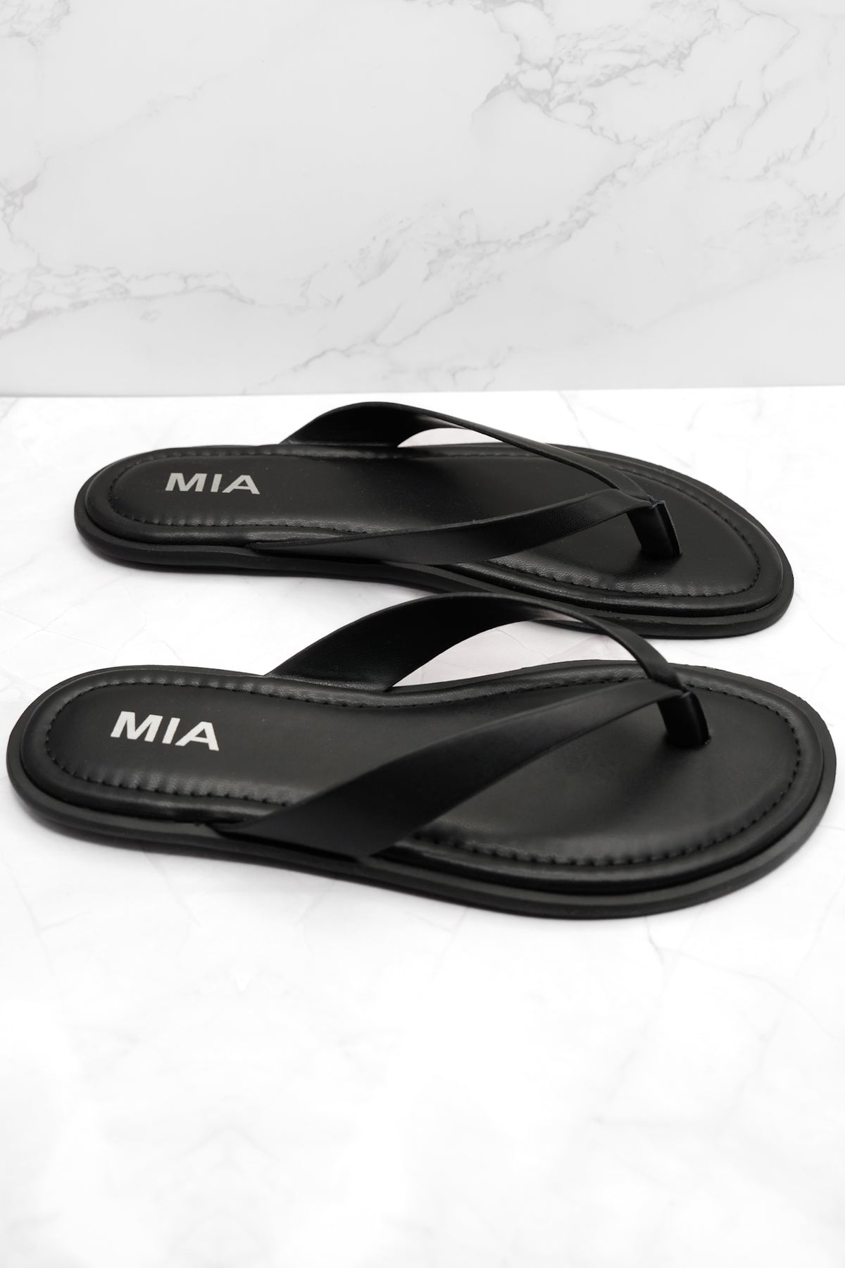 MIA Minimal Vegan Leather Thong Sandal - Freckled Poppy