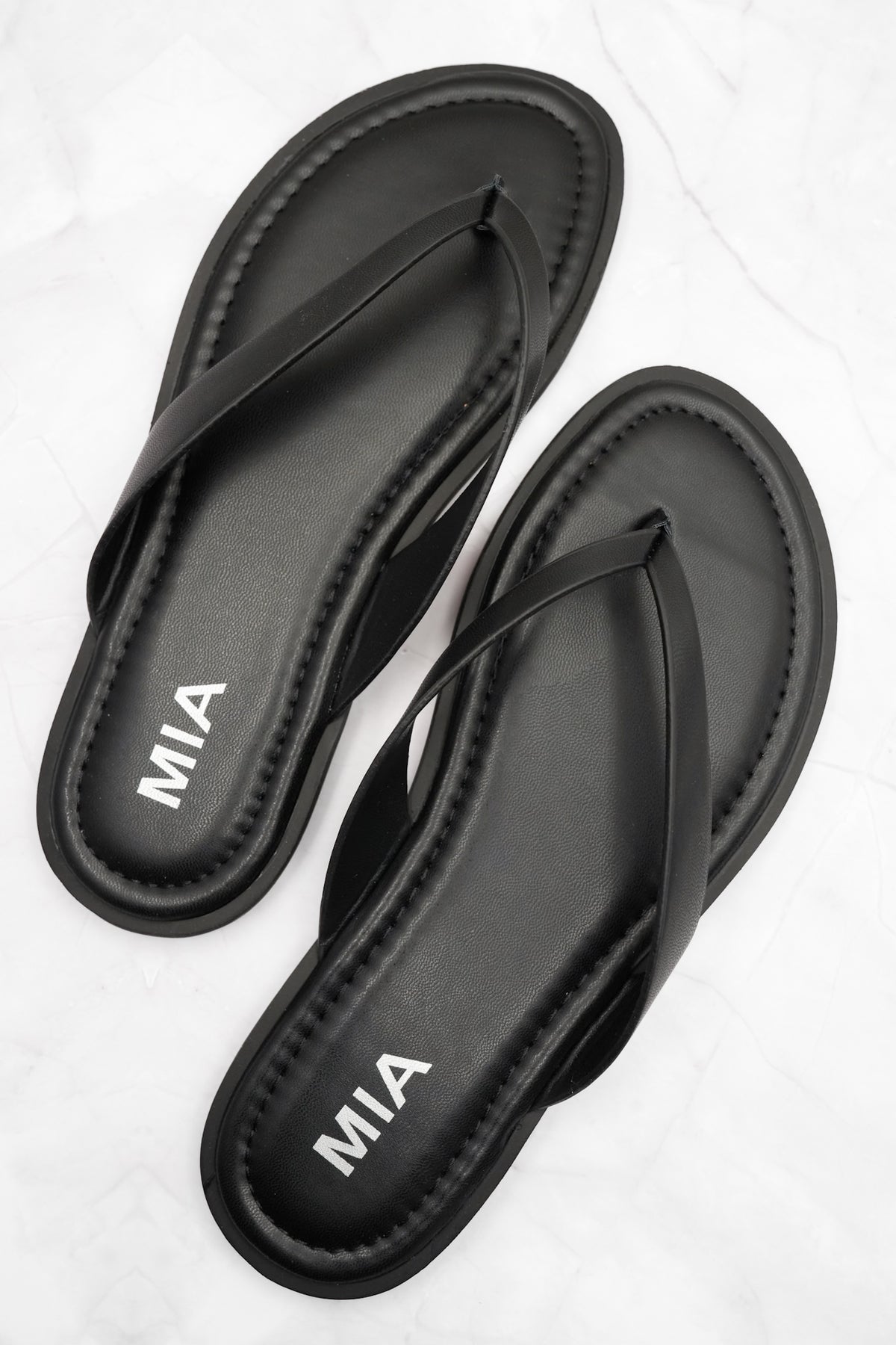 MIA Minimal Vegan Leather Thong Sandal - Freckled Poppy