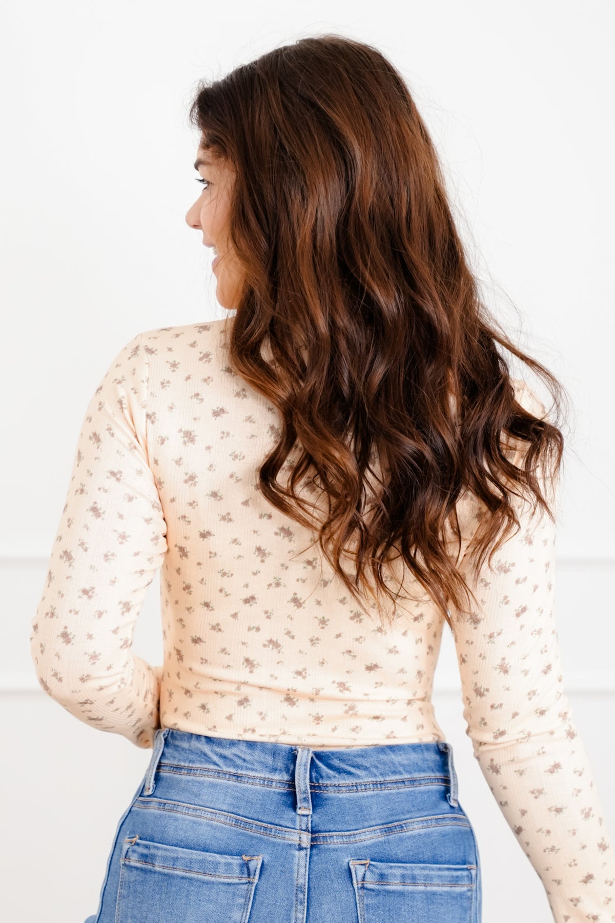 Floral Print Long Bell Sleeve Bodysuit - Freckled Poppy