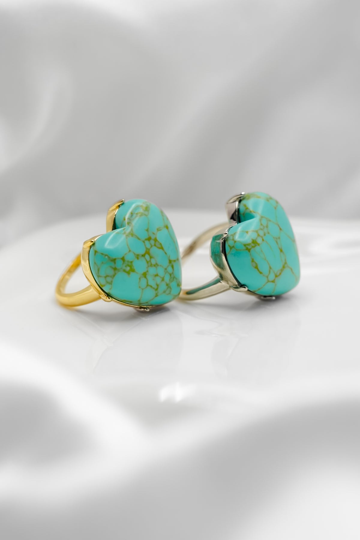 Sis Kiss Palm Beach Turquoise Stone Heart Ring - Freckled Poppy
