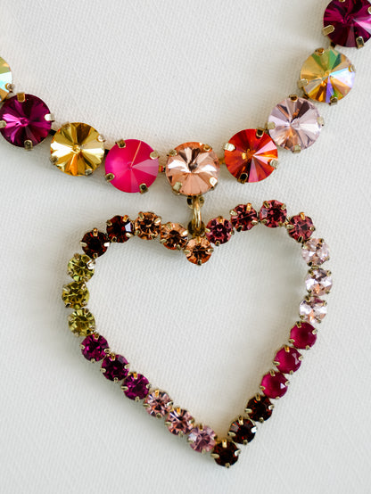 SIENNA by Tova Lovely Large Heart Necklace In Sunset Glow