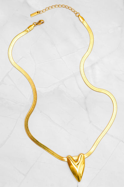 Mila + Stevie Heart Slider Necklace - Freckled Poppy