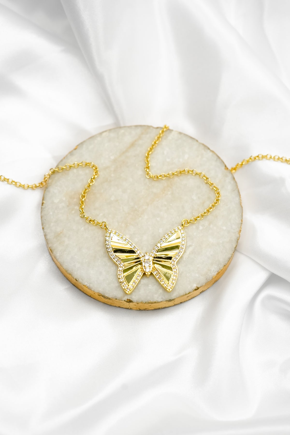 Treasure Jewels Radiant Flight Butterfly Necklace - Freckled Poppy