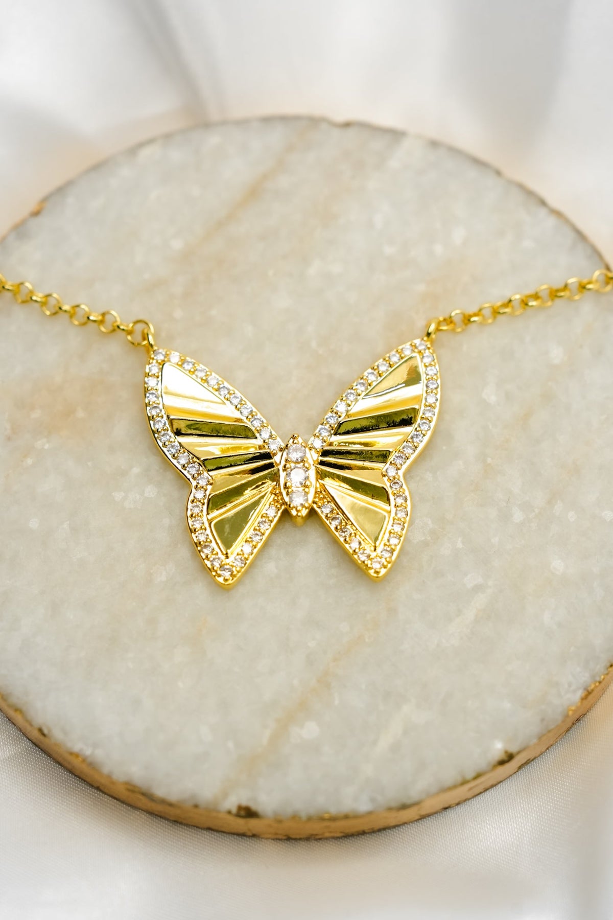 Treasure Jewels Radiant Flight Butterfly Necklace - Freckled Poppy