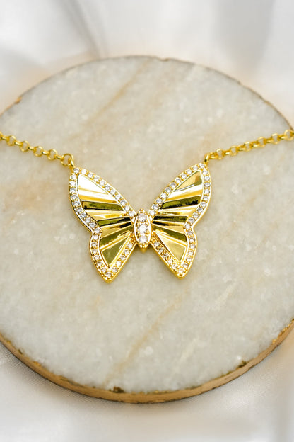Treasure Jewels Radiant Flight Butterfly Necklace - Freckled Poppy