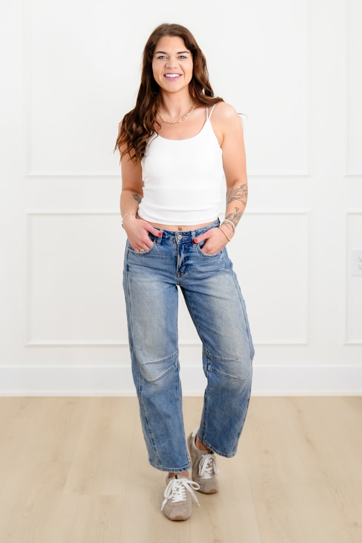 Solid Double Strap Padded Cami Top - Freckled Poppy