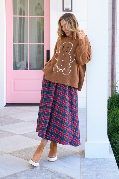 Long Sleeve Gingerbread Man Sweaters - Freckled Poppy