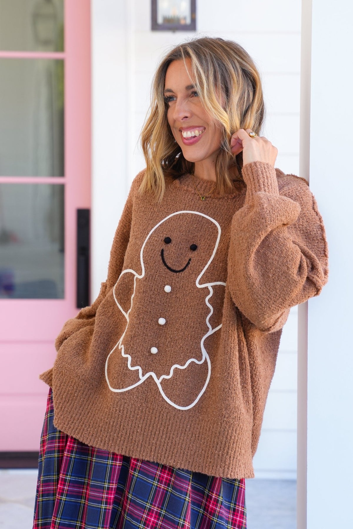 Long Sleeve Gingerbread Man Sweaters - Freckled Poppy