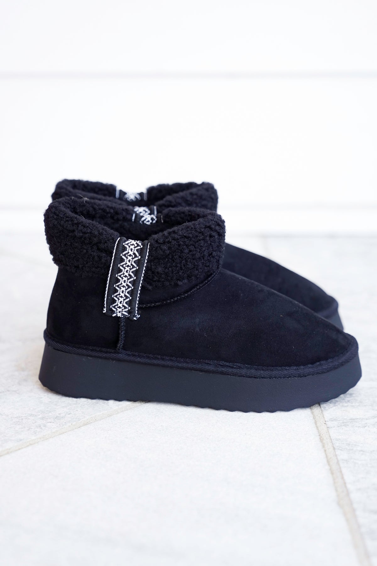 MIA Vegan Suede Sherpa Ankle Boot - Freckled Poppy