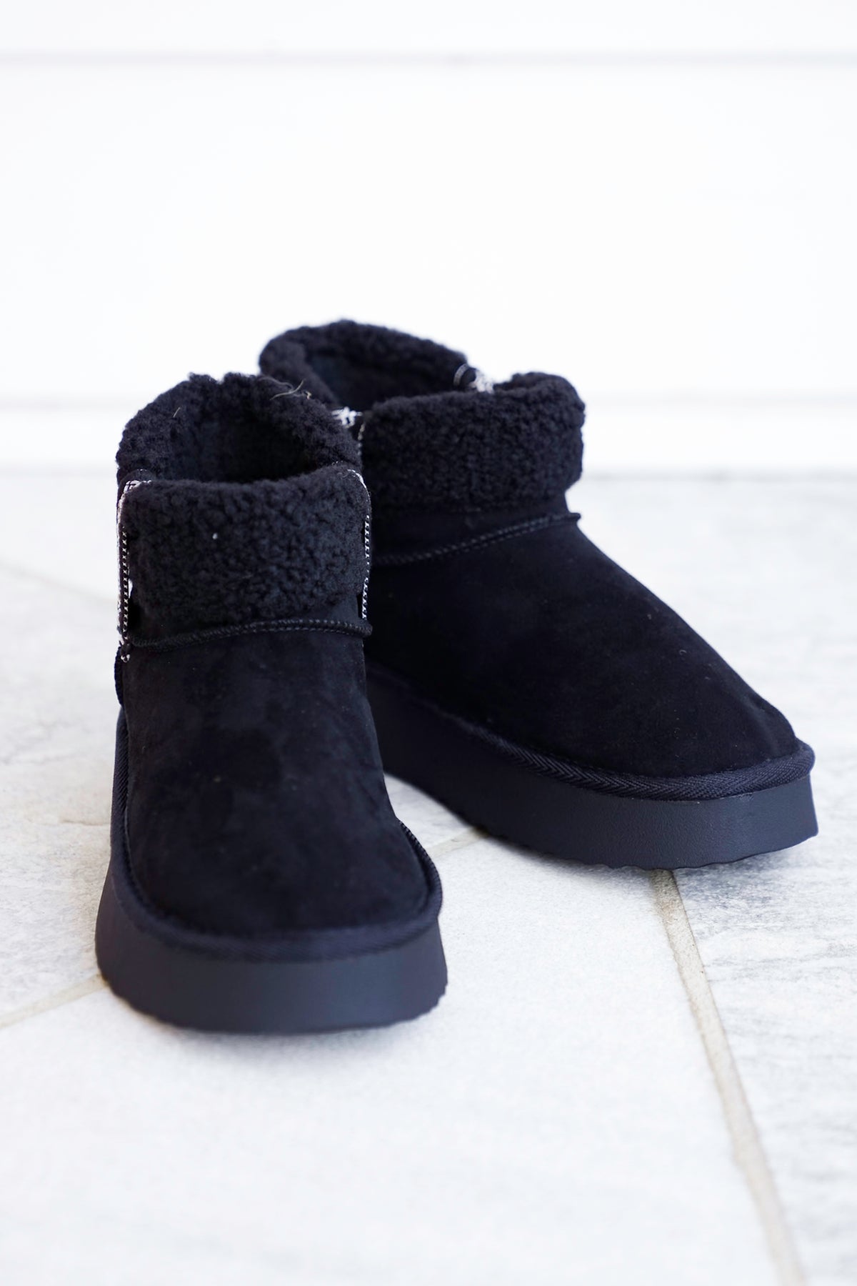 MIA Vegan Suede Sherpa Ankle Boot - Freckled Poppy