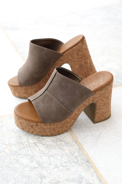 Restock! Blowfish Poznan Chunky Cork Platform Heel Slides - Freckled Poppy