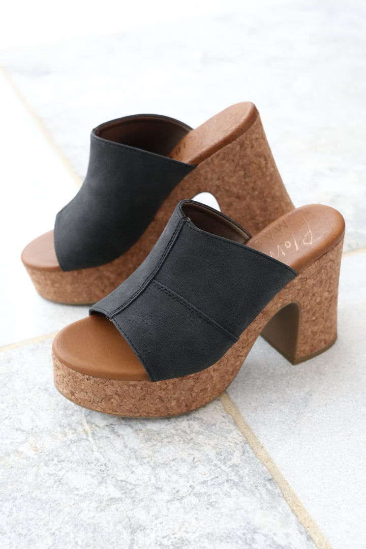 Restock! Blowfish Poznan Chunky Cork Platform Heel Slides - Freckled Poppy