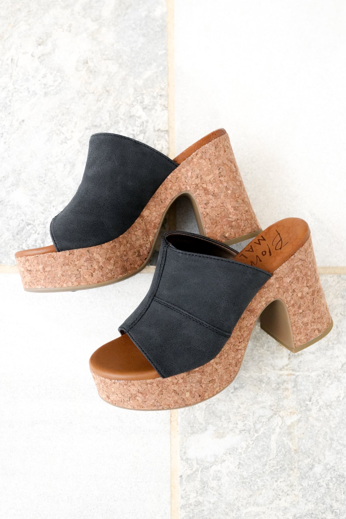 Restock! Blowfish Poznan Chunky Cork Platform Heel Slides - Freckled Poppy