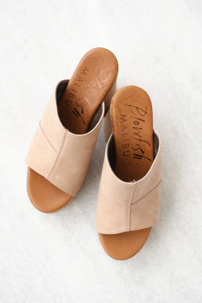 Restock! Blowfish Poznan Chunky Cork Platform Heel Slides - Freckled Poppy