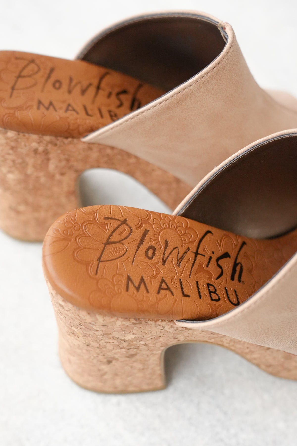 Restock! Blowfish Poznan Chunky Cork Platform Heel Slides - Freckled Poppy
