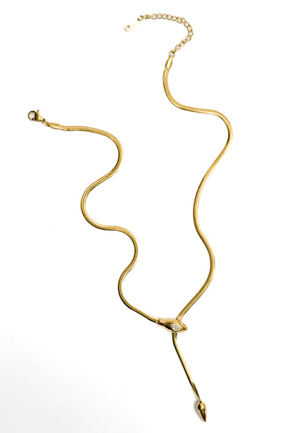 Gildora Serpent Y Lariat Necklace - Freckled Poppy
