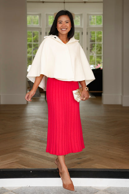 Plus/Reg Sleeveless Snap Button Cape - Freckled Poppy