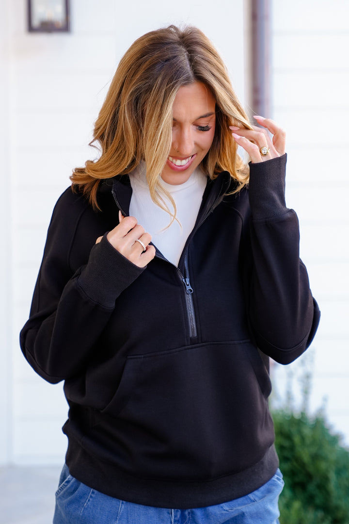 Plus/Reg Long Sleeve Hoodie with Kangaroo Pocket - Freckled Poppy