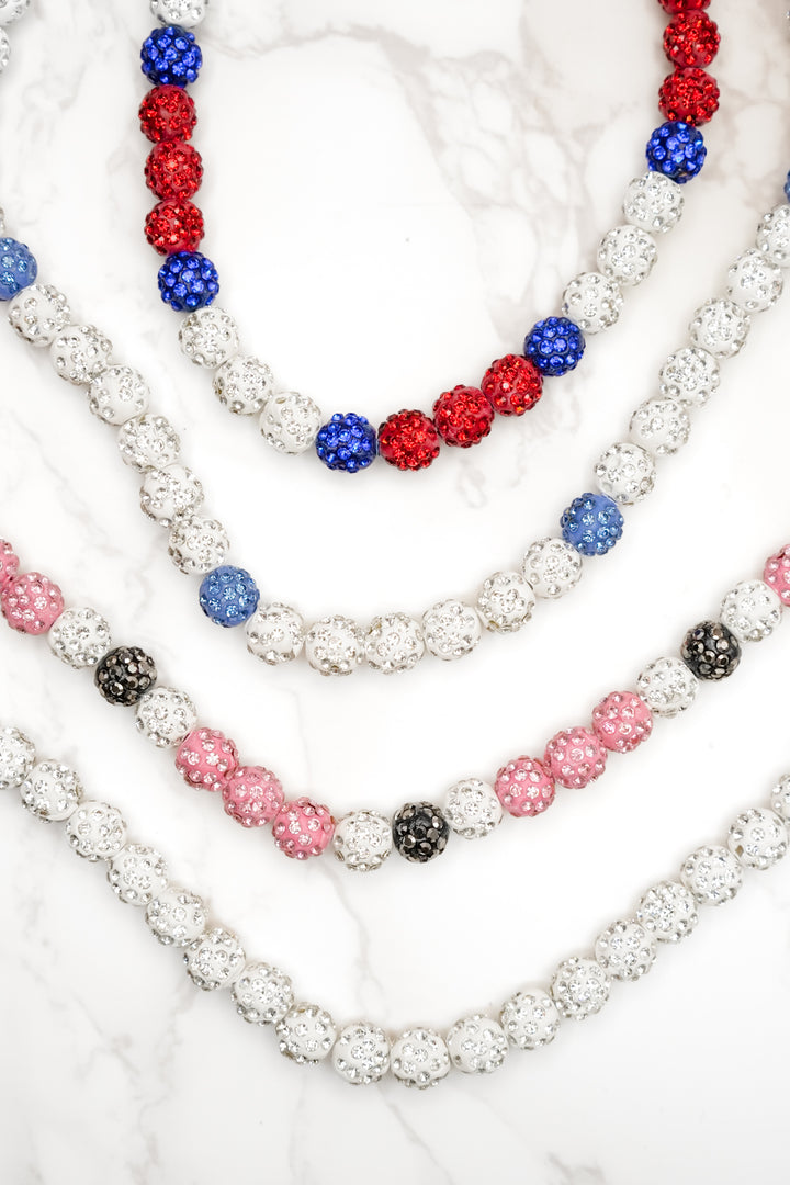 Glam Baseball Necklace - Freckled Poppy