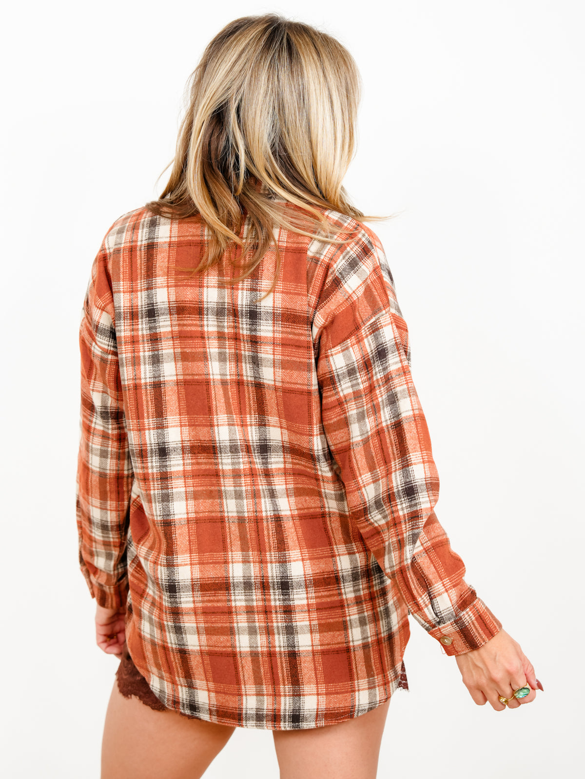 Plaid Flannel Long Sleeve Button Down Shacket