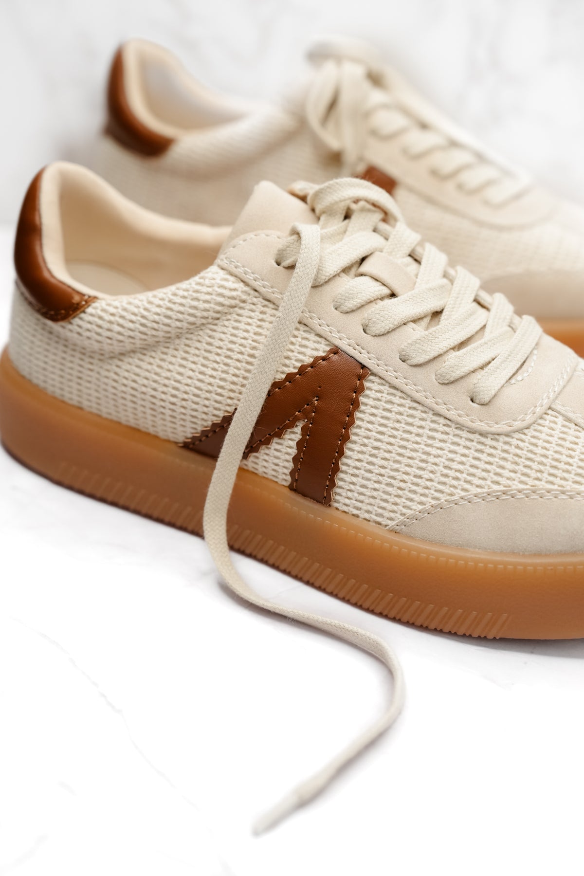 MIA Woven Knit Mixed Material Sneaker - Freckled Poppy