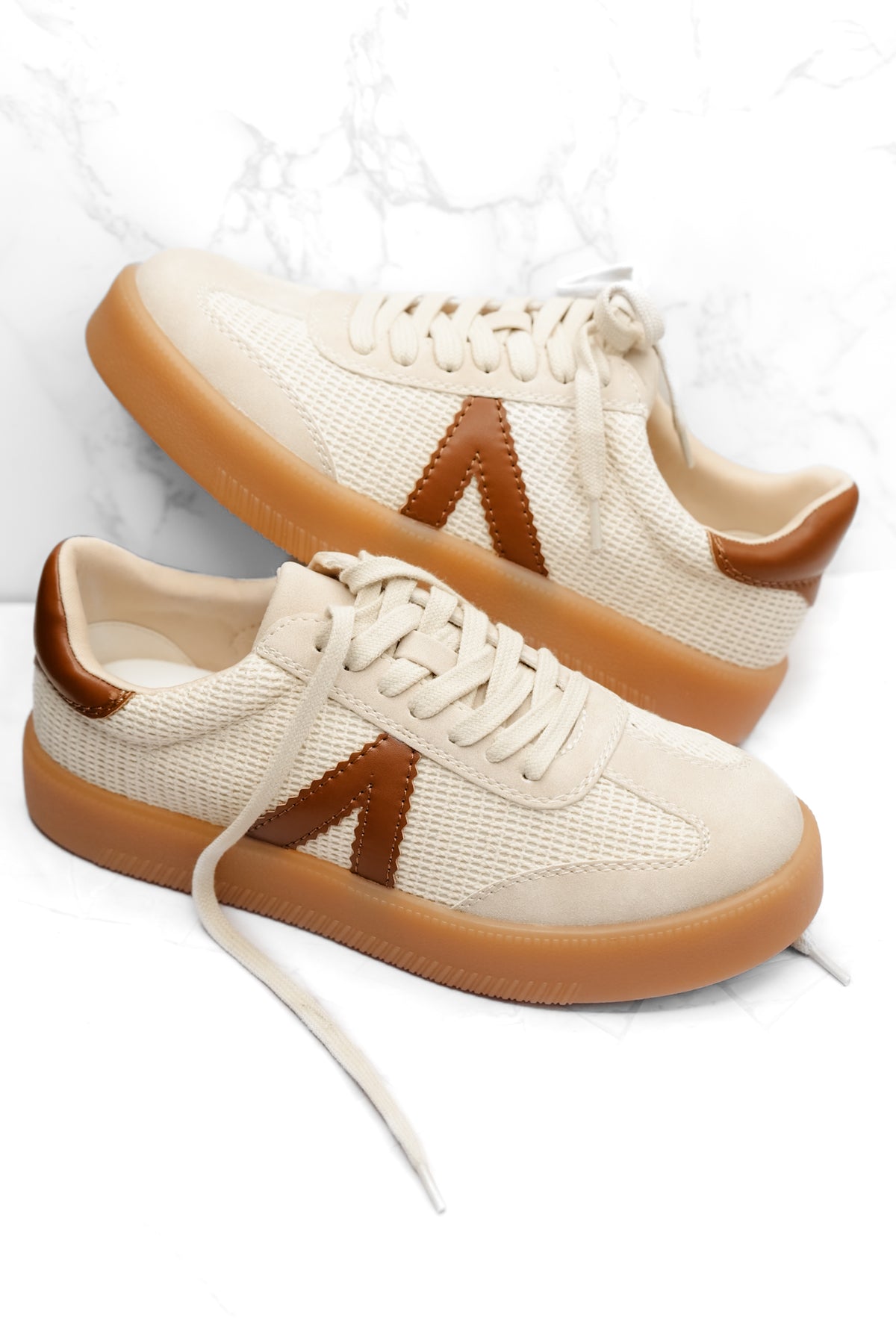 MIA Woven Knit Mixed Material Sneaker - Freckled Poppy