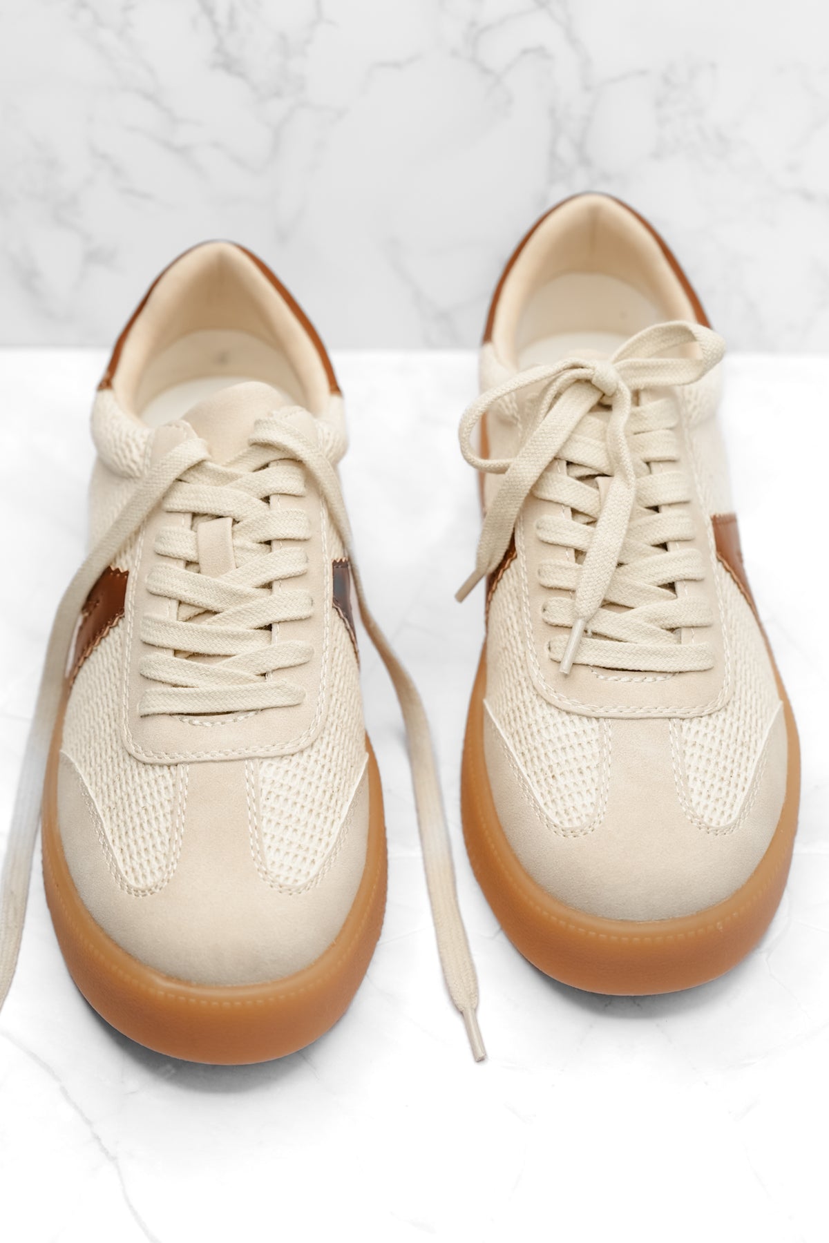 MIA Woven Knit Mixed Material Sneaker - Freckled Poppy