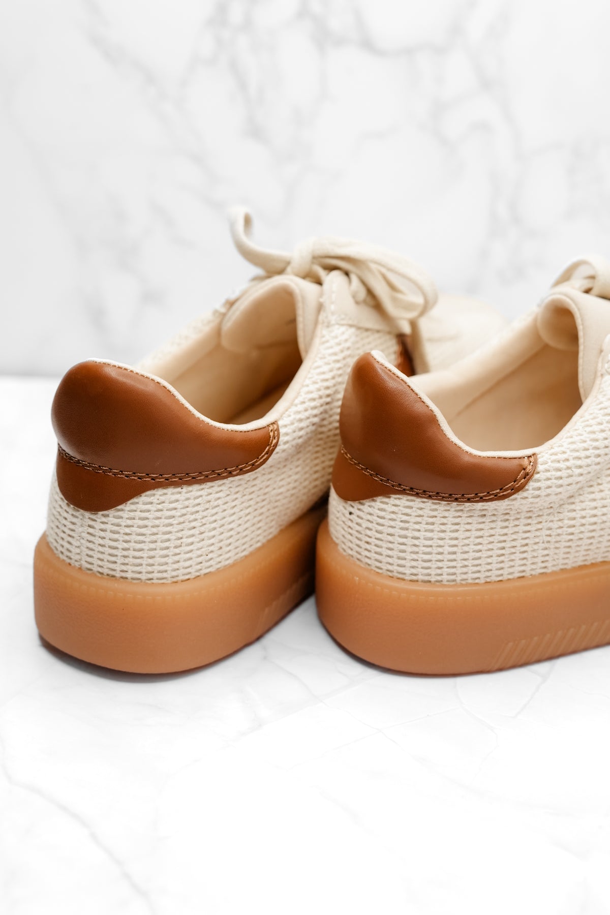 MIA Woven Knit Mixed Material Sneaker - Freckled Poppy
