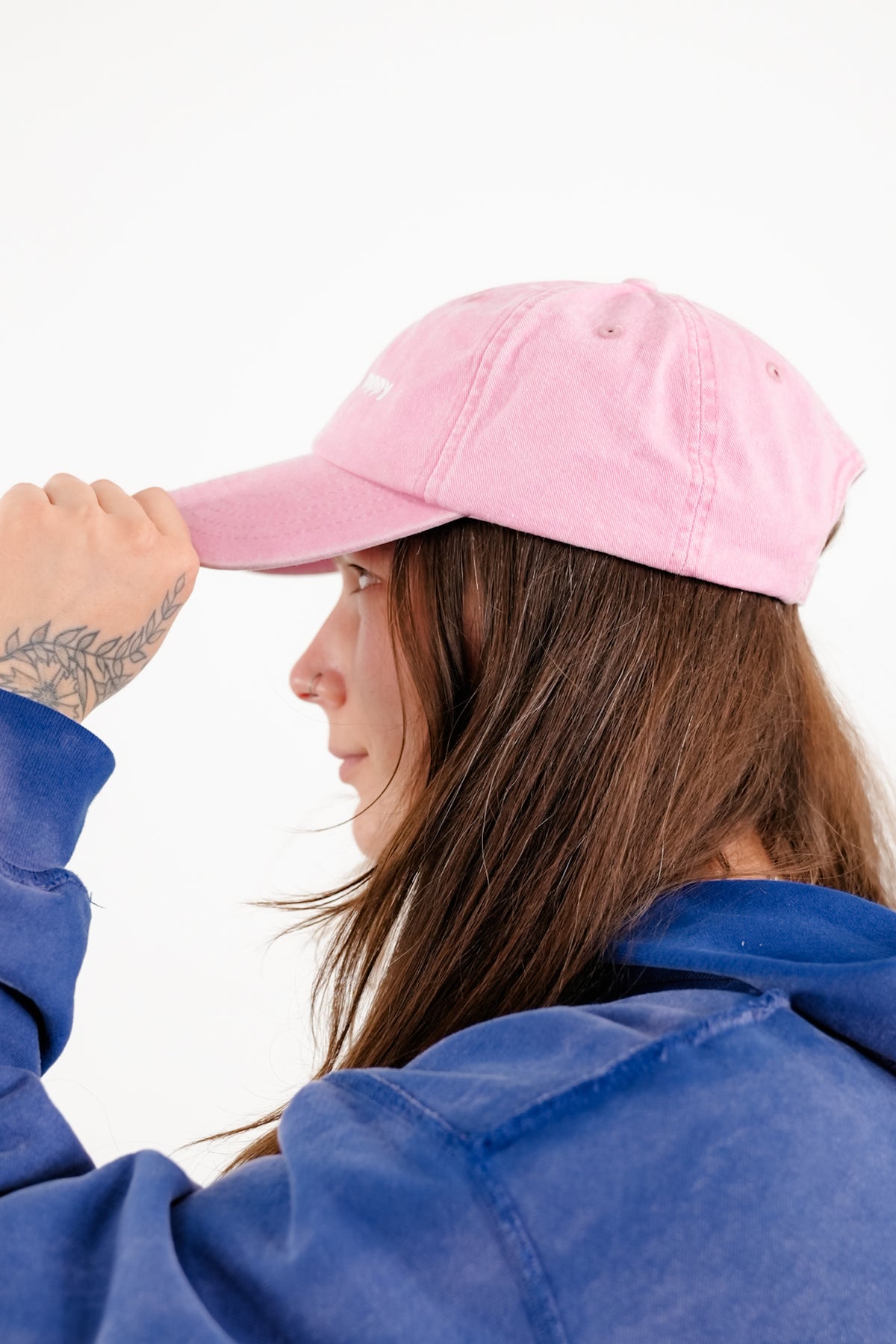 Freckled Poppy Pink Denim Baseball Cap - Freckled Poppy