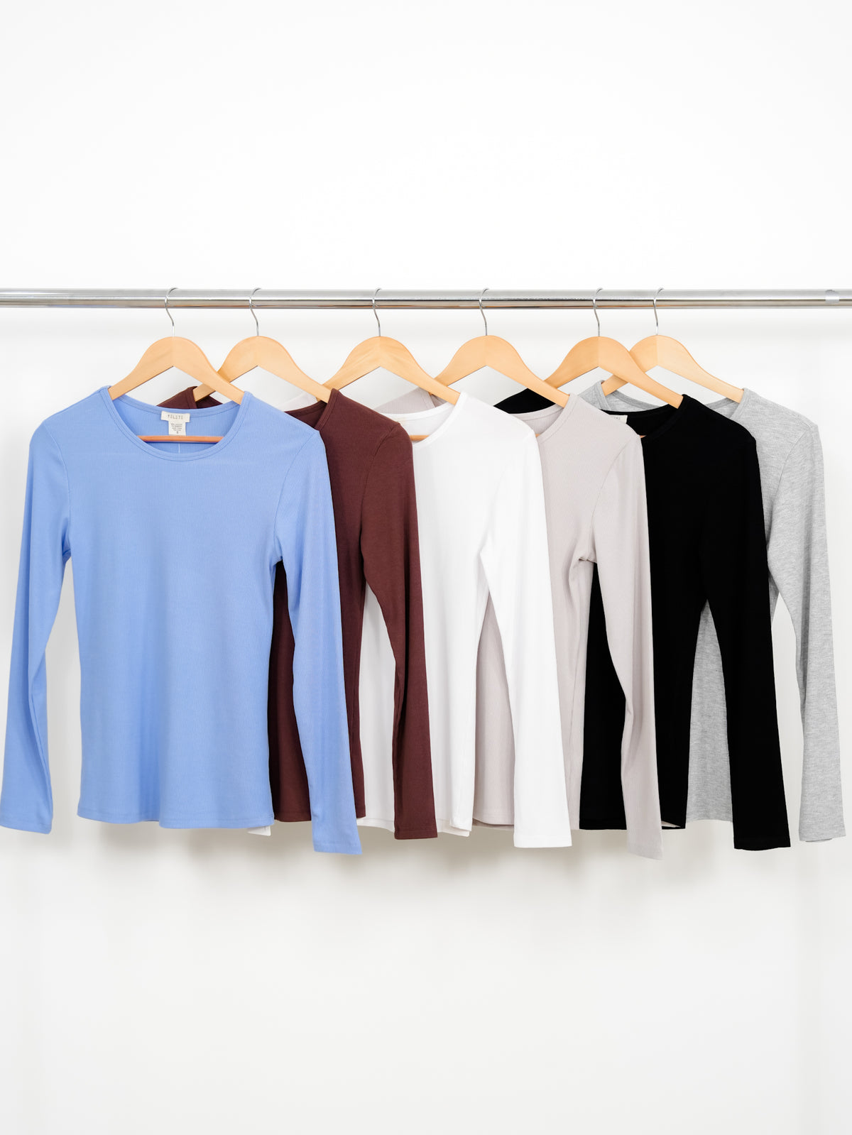Restock! Door Buster! Plus/Reg Ribbed Knit Long Sleeve Crew Neck Top - Freckled Poppy