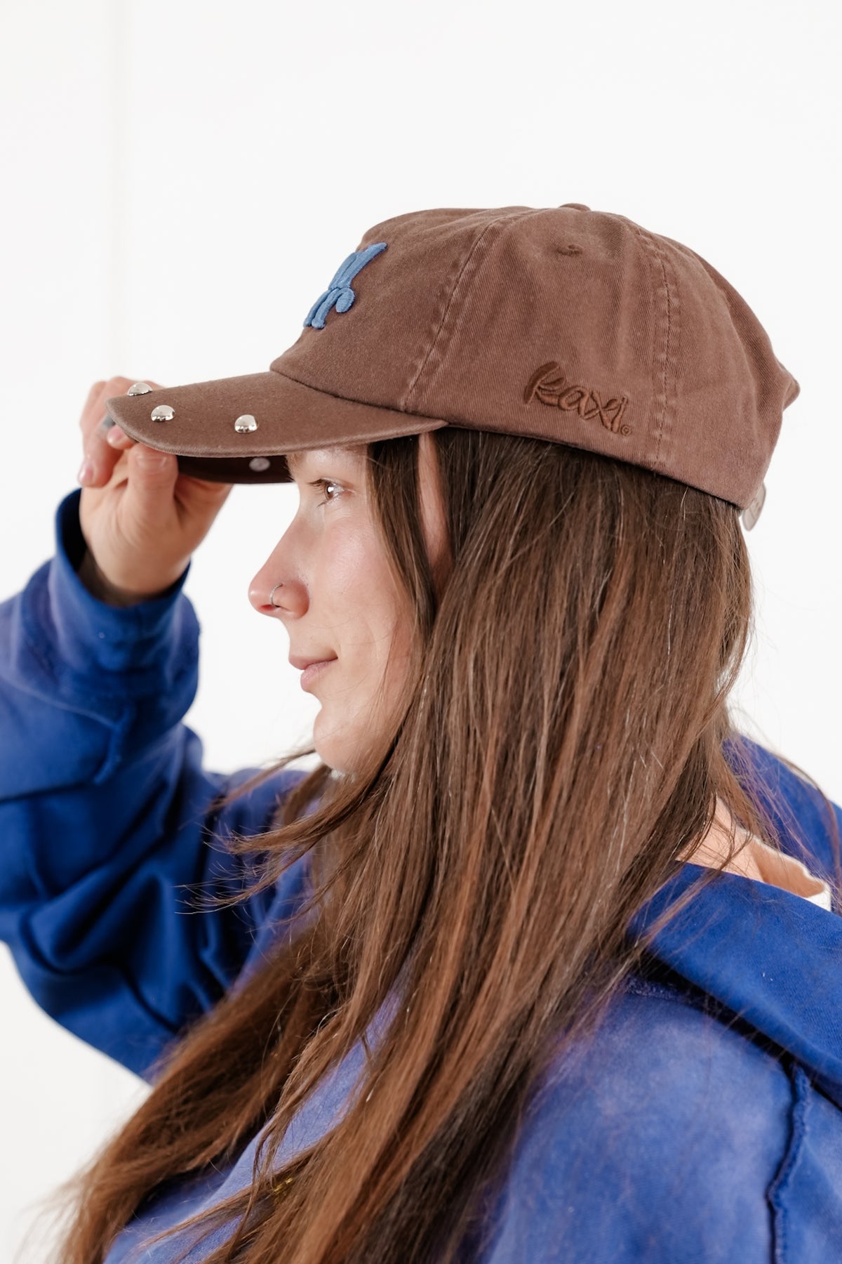 Bad Hair Day Studded Baseball Cap - Freckled Poppy