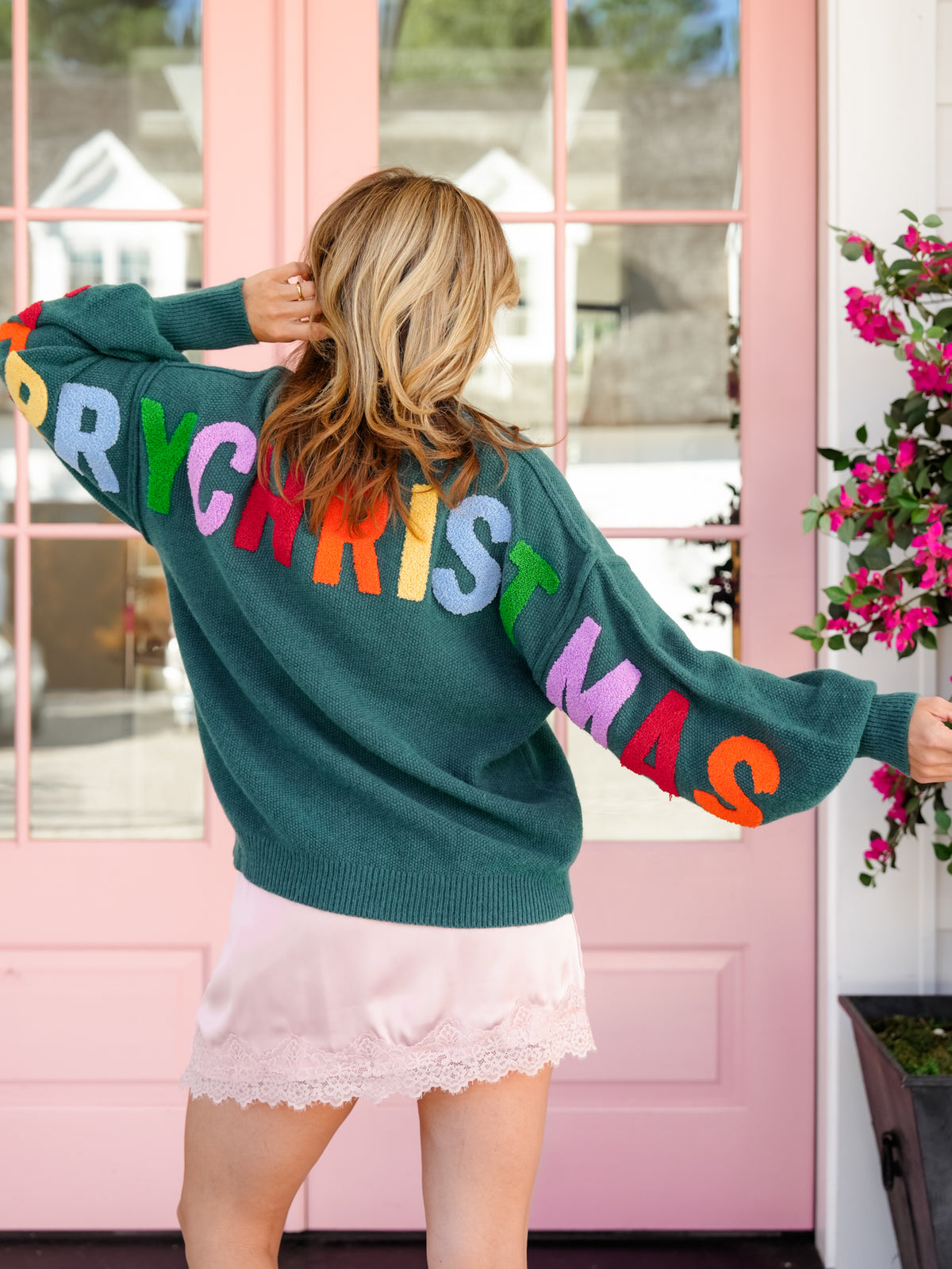 Long Sleeve "Ho Ho Ho, Merry Christmas" Pullover Sweater