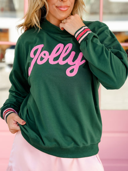 Plus/Reg Long Sleeve Crew Neck "Jolly" Pullover Top