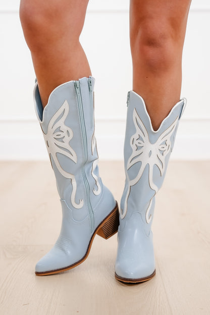 Retro Cowboy Boot with Contrast Embroidery - Freckled Poppy