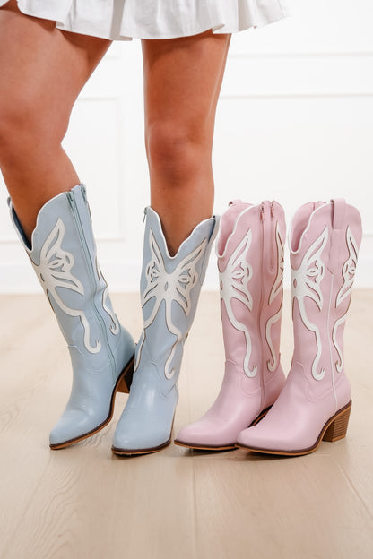 Retro Cowboy Boot with Contrast Embroidery - Freckled Poppy