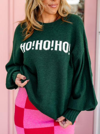 "Ho Ho Ho" Long Sleeve Christmas Sweater