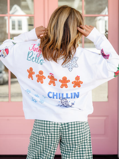 "Dashing Through the Snow" Whimsical Christmas Graphic Sweatshirt