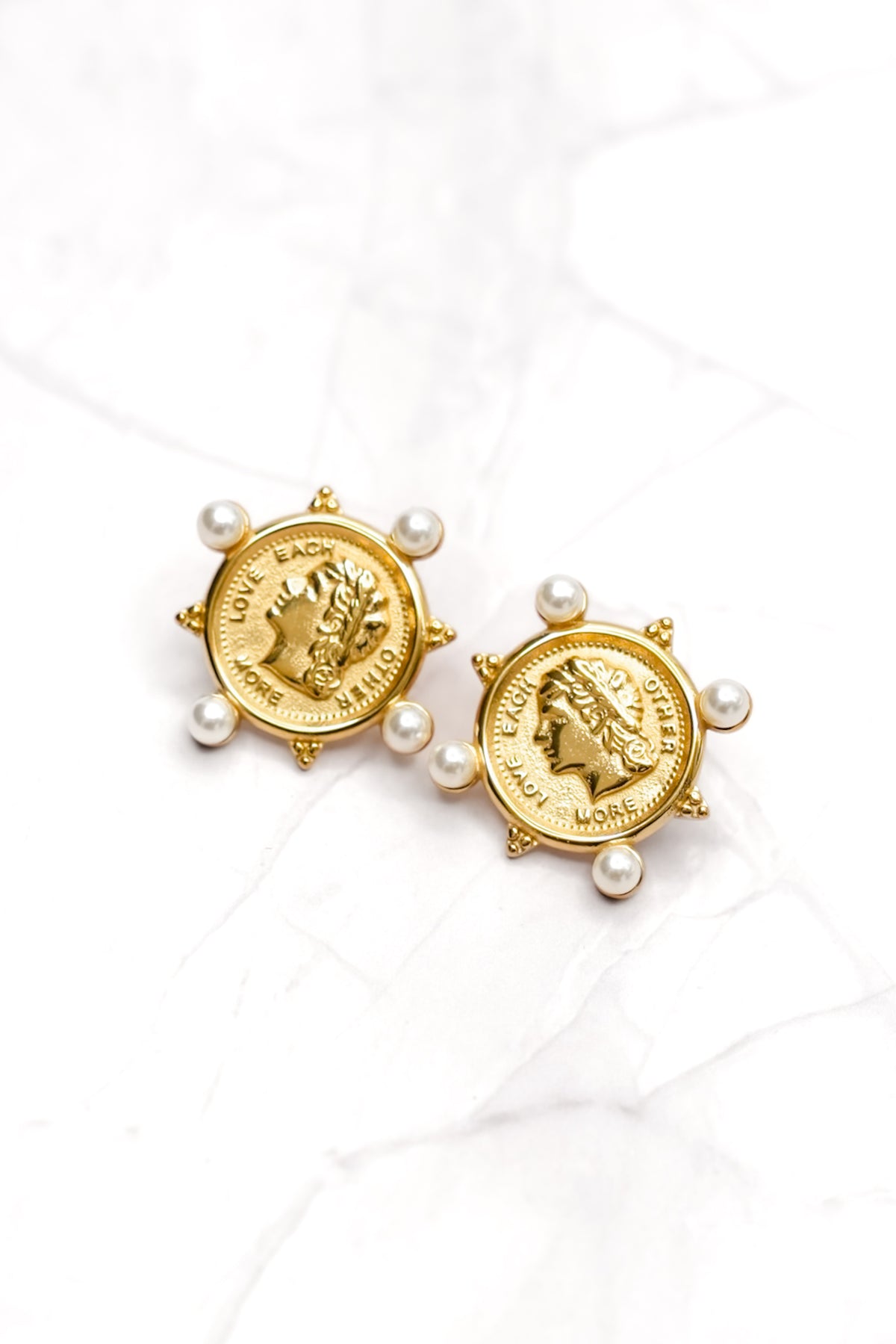 Chansutt Pearls Coin and Pearl Earrings - Freckled Poppy