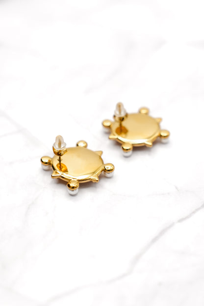 Chansutt Pearls Coin and Pearl Earrings - Freckled Poppy