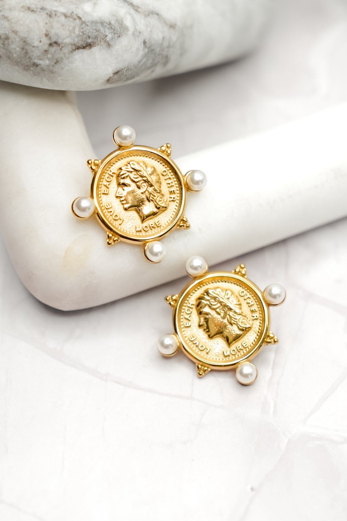 Chansutt Pearls Coin and Pearl Earrings - Freckled Poppy